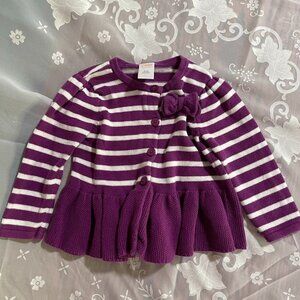 GYMBOREE Children's Cardigan Sweater With Buttons on Front Size 18-24M With Bow